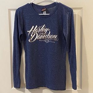 Harley Davidson Blue Long Sleeve Tee